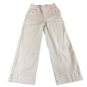 SPANX Wide Leg Cropped Pants Khaki Beige Utility Sailor Style Size S